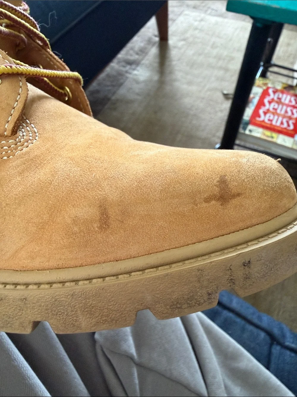 Timberland Wheat Nubuck Kids Lace-Up Work Boots